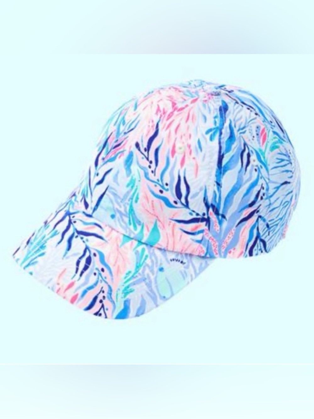 Lilly Pulitzer Run Around Hat kaleidoscope coral print NWOT